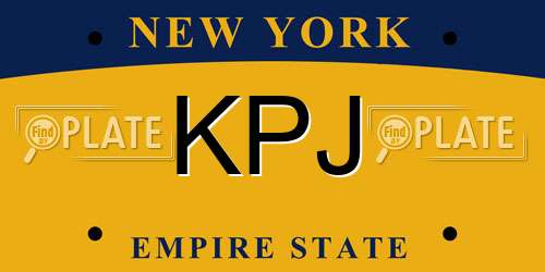 KPJ New York License Plate