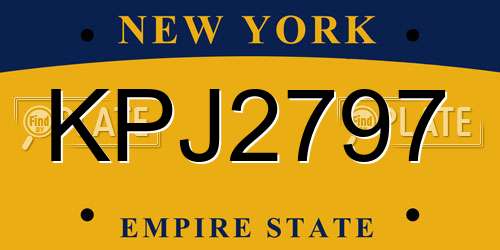 KPJ2797 New York License Plate