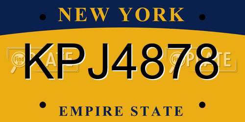 KPJ4878 New York License Plate