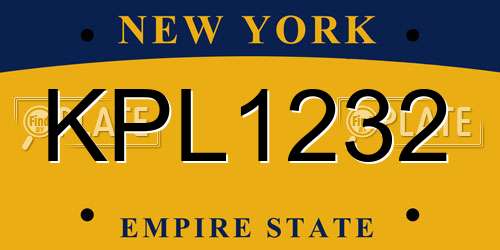 KPL1232 New York License Plate