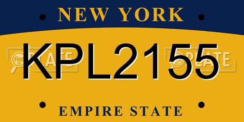 KPL2155 New York License Plate