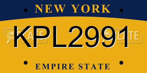 KPL2991 New York License Plate