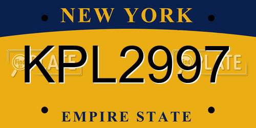 KPL2997 New York License Plate