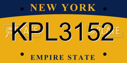 KPL3152 New York License Plate