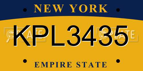 KPL3435 New York License Plate