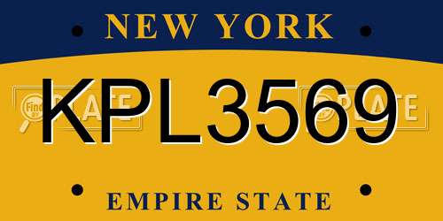 KPL3569 New York License Plate