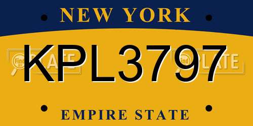KPL3797 New York License Plate