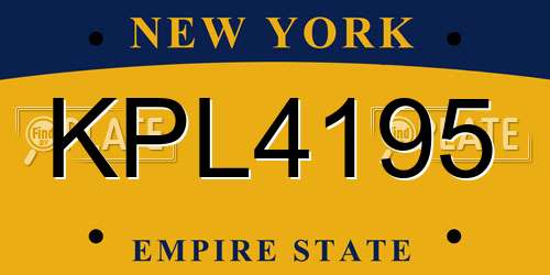 KPL4195 New York License Plate