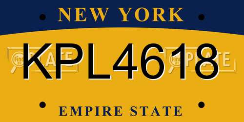 KPL4618 New York License Plate