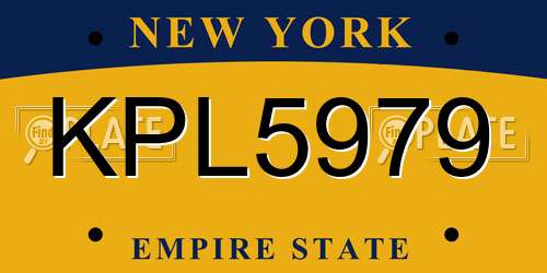 KPL5979 New York License Plate