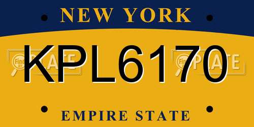 KPL6170 New York License Plate