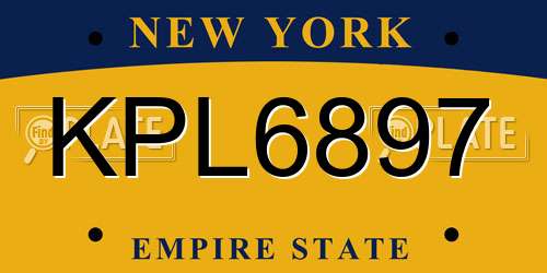 KPL6897 New York License Plate