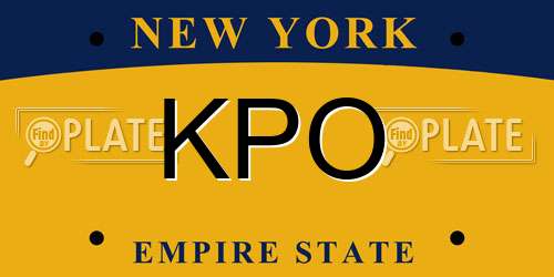 KPO New York License Plate