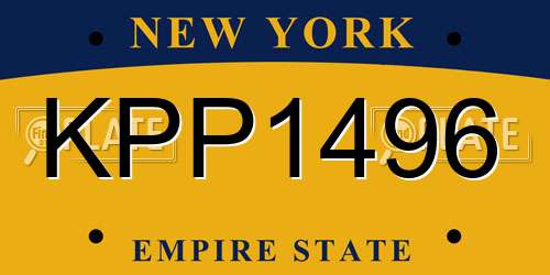 KPP1496 New York License Plate