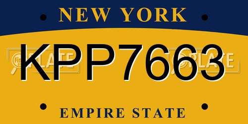 KPP7663 New York License Plate