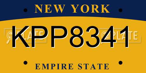 KPP8341 New York License Plate