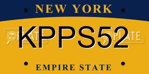 KPPS52 New York License Plate