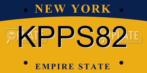 KPPS82 New York License Plate