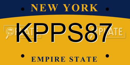 KPPS87 New York License Plate