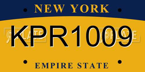KPR1009 New York License Plate