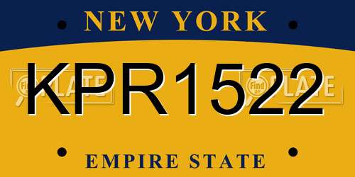 KPR1522 New York License Plate