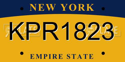 KPR1823 New York License Plate