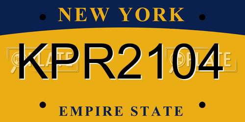 KPR2104 New York License Plate
