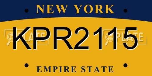 KPR2115 New York License Plate