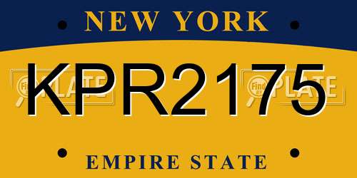 KPR2175 New York License Plate