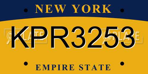 KPR3253 New York License Plate