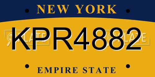 KPR4882 New York License Plate