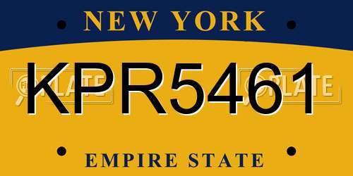 KPR5461 New York License Plate