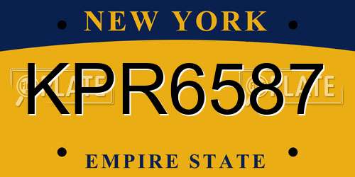 KPR6587 New York License Plate