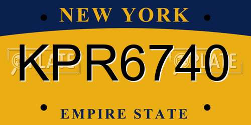 KPR6740 New York License Plate