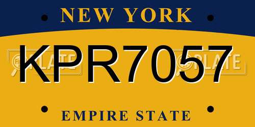 KPR7057 New York License Plate