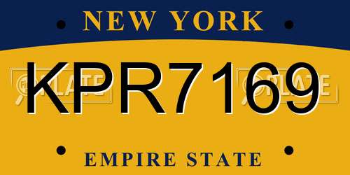 KPR7169 New York License Plate