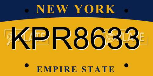 KPR8633 New York License Plate