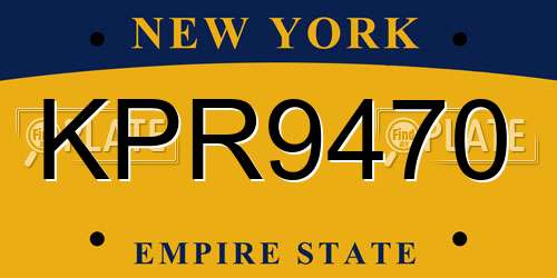 KPR9470 New York License Plate