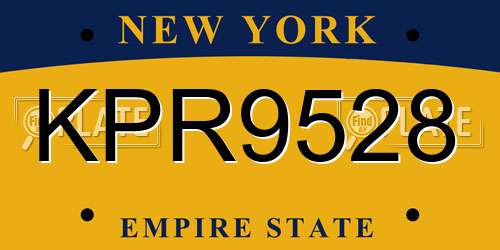 KPR9528 New York License Plate