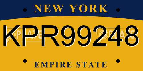 KPR99248 New York License Plate
