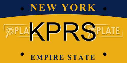 KPRS New York License Plate