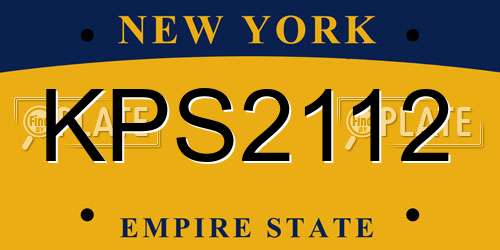 KPS2112 New York License Plate