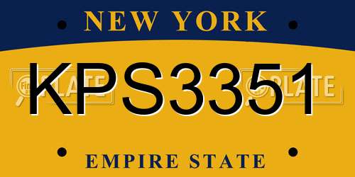 KPS3351 New York License Plate