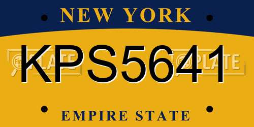 KPS5641 New York License Plate