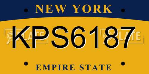 KPS6187 New York License Plate
