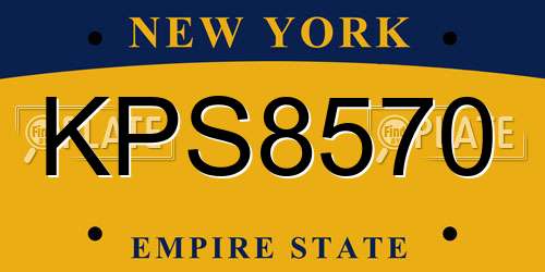 KPS8570 New York License Plate