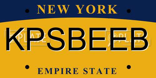 KPSBEEB New York License Plate