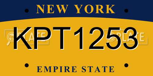 KPT1253 New York License Plate
