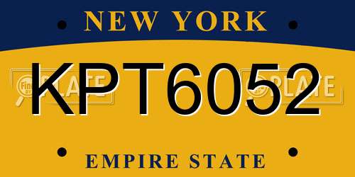 KPT6052 New York License Plate