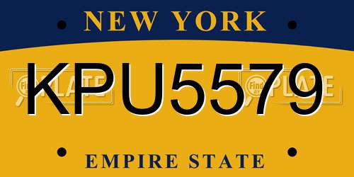 KPU5579 New York License Plate